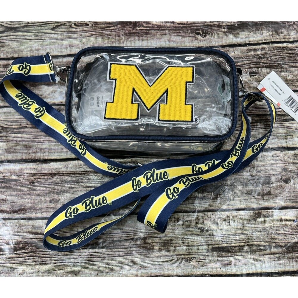 NWT University of Michigan Wolverines Clear Officially Licensed Camera Bag